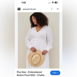 NWT White, space EMB,CHLLS, puff, LS, BTTN,  4X